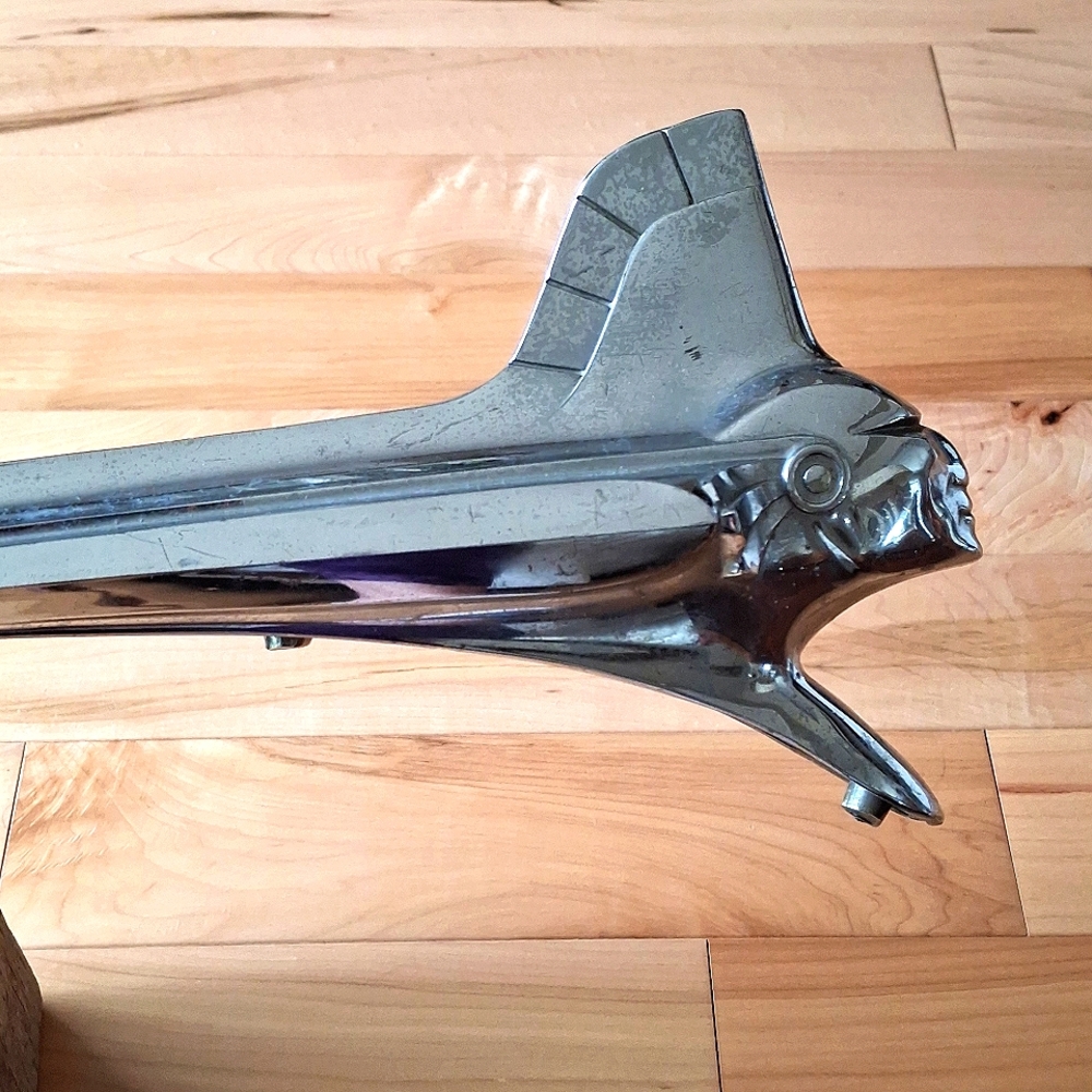 1951 Pontiac Hood Ornament Original "Mohawk Indian Chief Head"